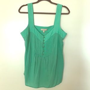 Banana Republic pleated button sleeveless blouse